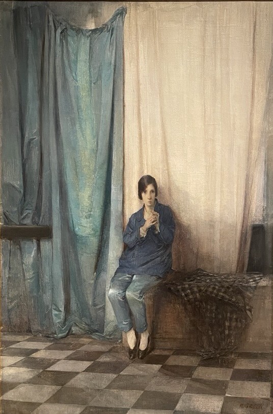 Madeline Green, The Piper in Blue, 1916 1917, oil on canvas